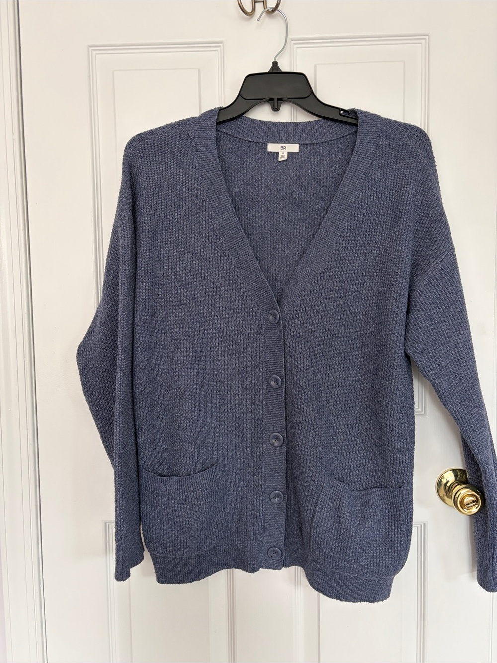 BP Dusty Blue Button-Up V-Neck Cardigan